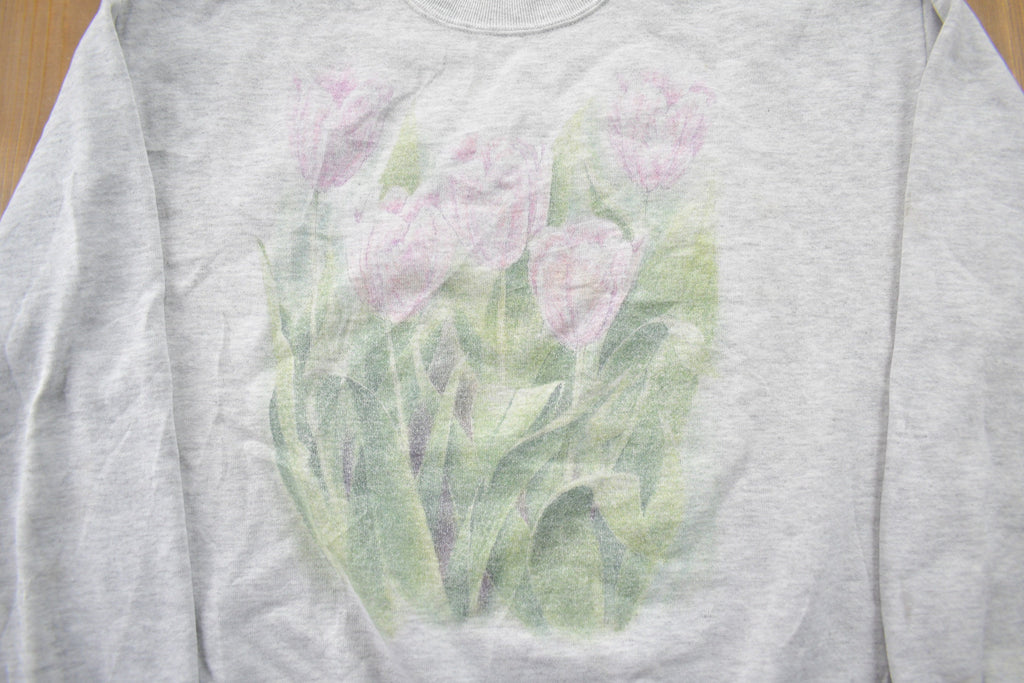 Vintage 1990s Cute Tulips Sweater