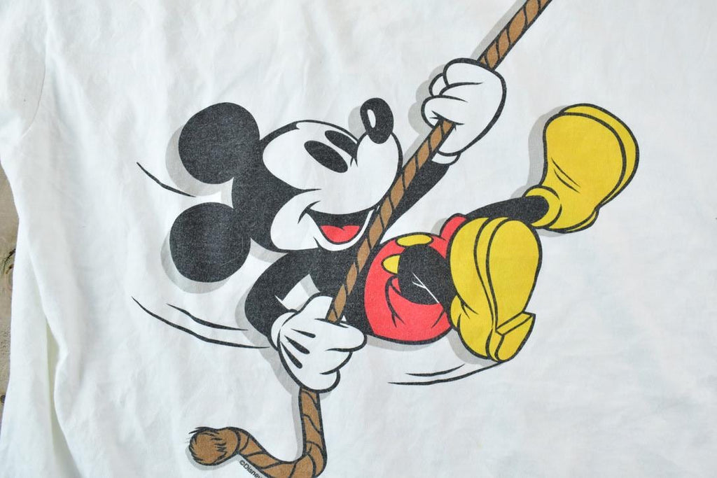 Vintage 1990s Mickey Mouse On A Rope Disney FAB Cartoon Promo T-Shirt