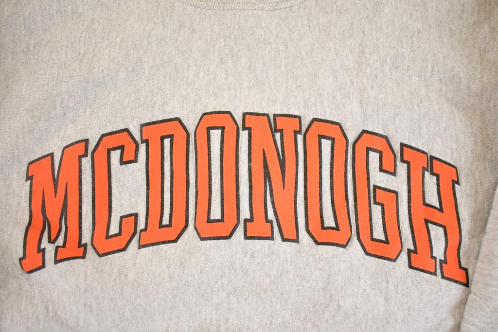 Vintage 1990s Mc Donogh Cotton Exchange Crewneck Sweatshirt Men's L / NCAA College Spellout / 90s Crossgrain Heavyweight Collegiate Sweater