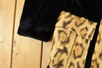 Vintage 1960s Fredric Cleveland Faux Leopard Print Fur Coat Women's M