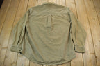 Vintage 1990s Eddie Bower Olive Western Style Button Up Rodeo Shirt
