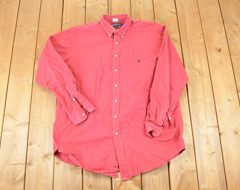 Vintage 1990s Ralph Lauren Polo Button Up Shirt Men's XLT
