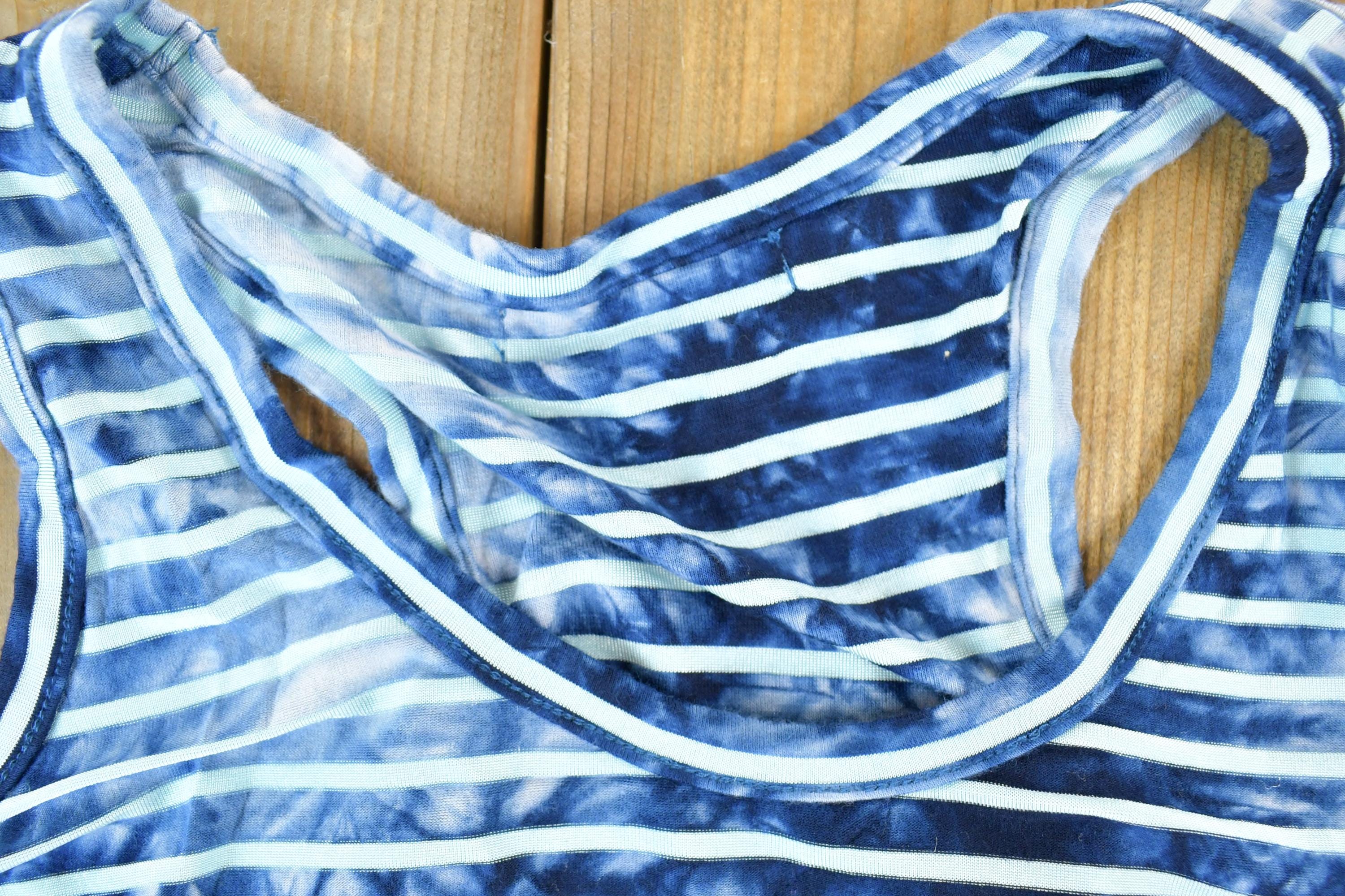 Women Vintage Vigoss Y2K Striped Tank Top T-Shirt / Vigoss Grunge Skull Print / Contrast Stitch / Internet Famous Clothing / Over Dyed