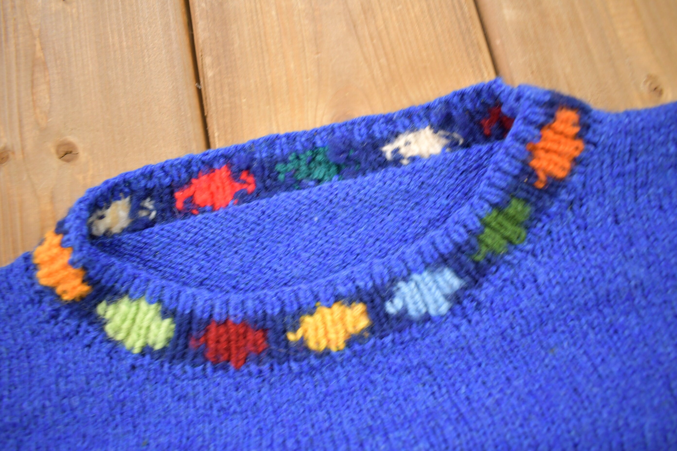 Vintage 1990s Polka Dot Theme Knitted Crewneck Sweater