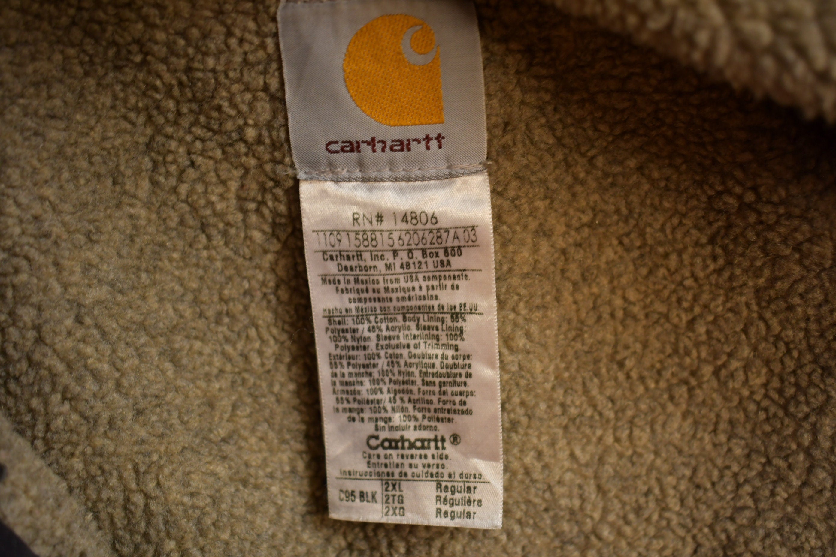 Vintage Y2K Carhartt Sherpa Lined Work Jacket