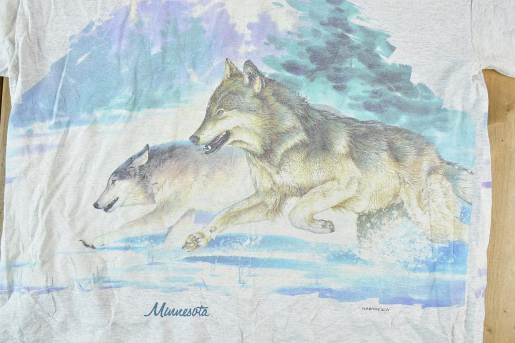 Vintage 1990s Running Wolves FAB Outdoors T-Shirt