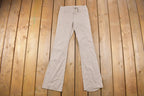 Vintage 1970s Made in France Beige Patterned Flared Trousers Size 26 x 31