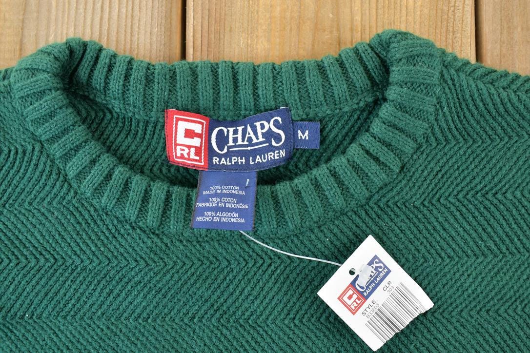 Vintage 1990s Chaps Ralph Lauren Deadstock Knit Crewneck Sweater / 90s Crewneck / Abstract Pattern / Preppy Knits