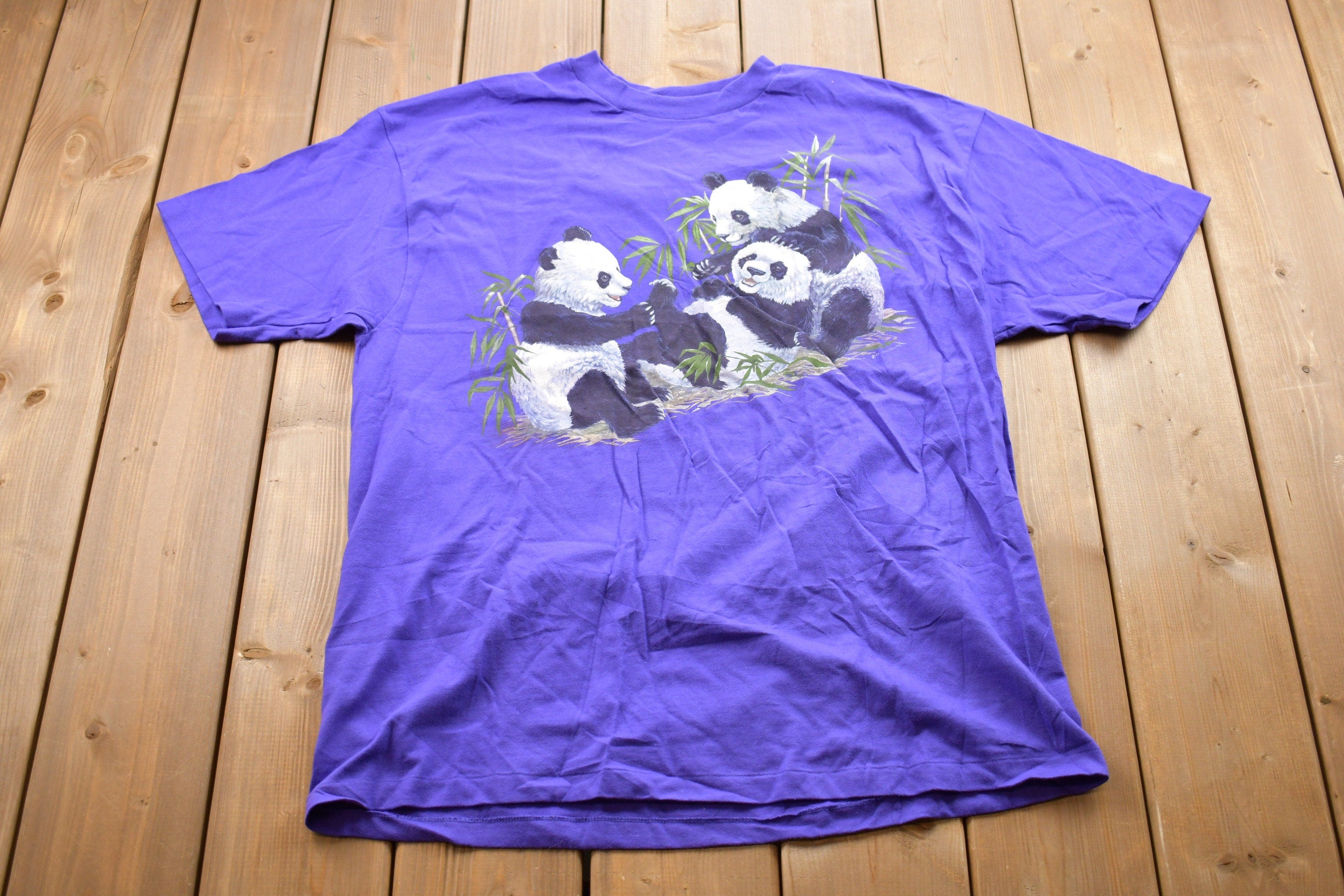 Vintage 1990s Cute Panda Animal Graphic T-Shirt