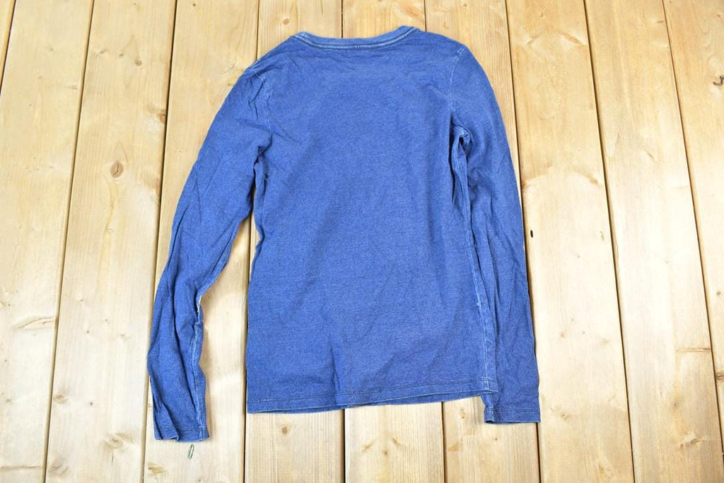 Women Vintage Vigoss Y2K Blank Blue T-Shirt / Vigoss Grunge Skull Print / Contrast Stitch / Internet Famous Clothing / Over Dyed