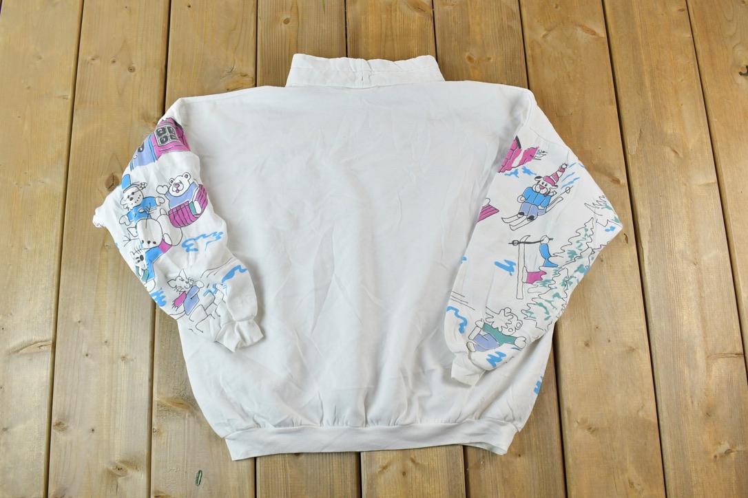 Vintage 1990s Snowman Gang Reitmans Neon Outdoorsman Crewneck Sweatshirt