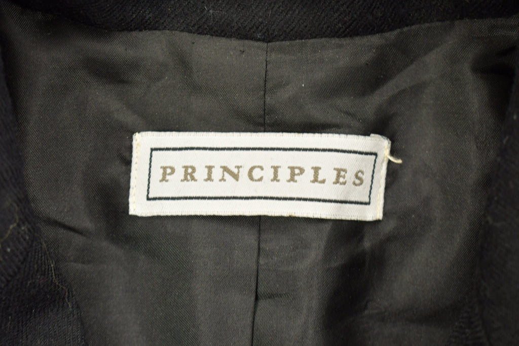 Vintage 1990s Black Lined Trench Coat /