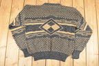 Vintage 1990s Saga Abstract Knit Sweater Men's L