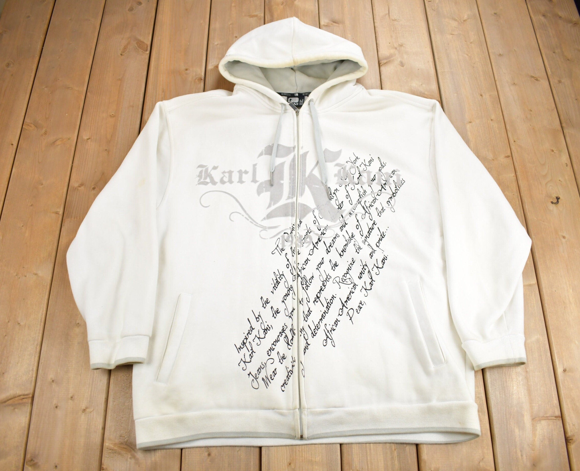Vintage Y2K Karl Kani Embroidered Zip Up Hoodie