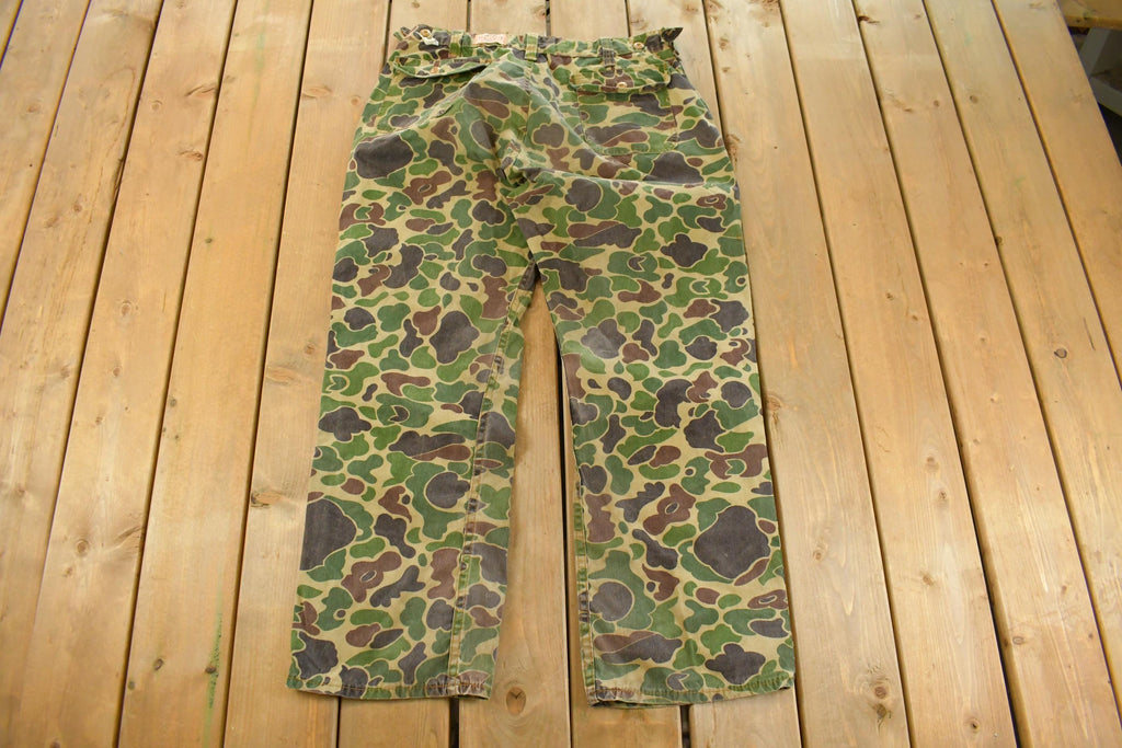 Vintage 1960s Saftbak Duck Camo Hunting Pants Men's 37 x 30 /