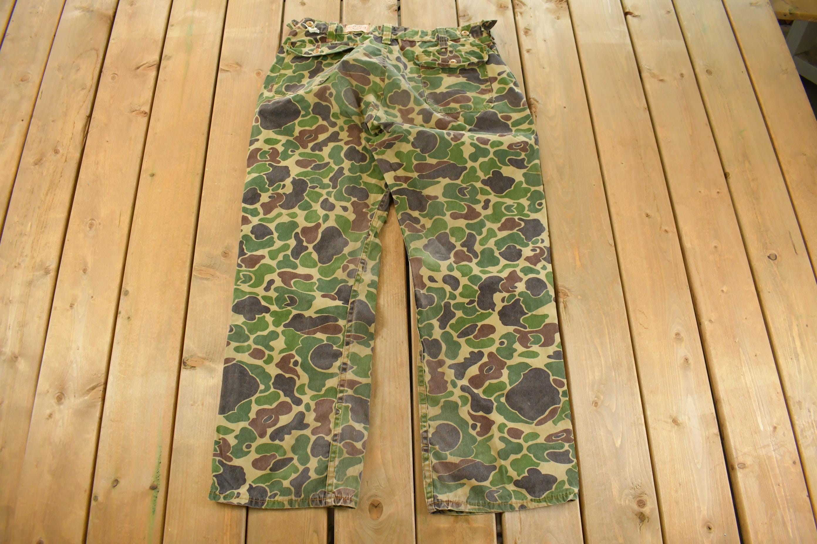 Vintage 1960s Saftbak Duck Camo Hunting Pants Men's 37 x 30 /