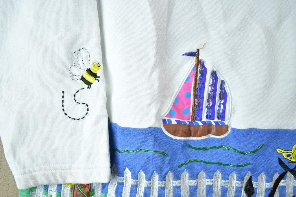 Vintage 1990s The Quacker Factory Sailboat Marine Embroidered Crewneck  Souvenir  Vintage Sweatshirt  Wilderness Sweatshirt  Made In USA