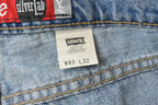 Vintage 1990s Levi Silver Tab Loose Wide Leg Denim Blue Jeans Men's 37 x 32 / 90s Silvertabs / Streetwear / Baggy Jeans / Made in USA