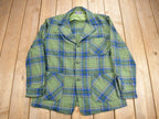 Vintage 1970s Pendleton Plaid Button Up Blazer Jacket Size L