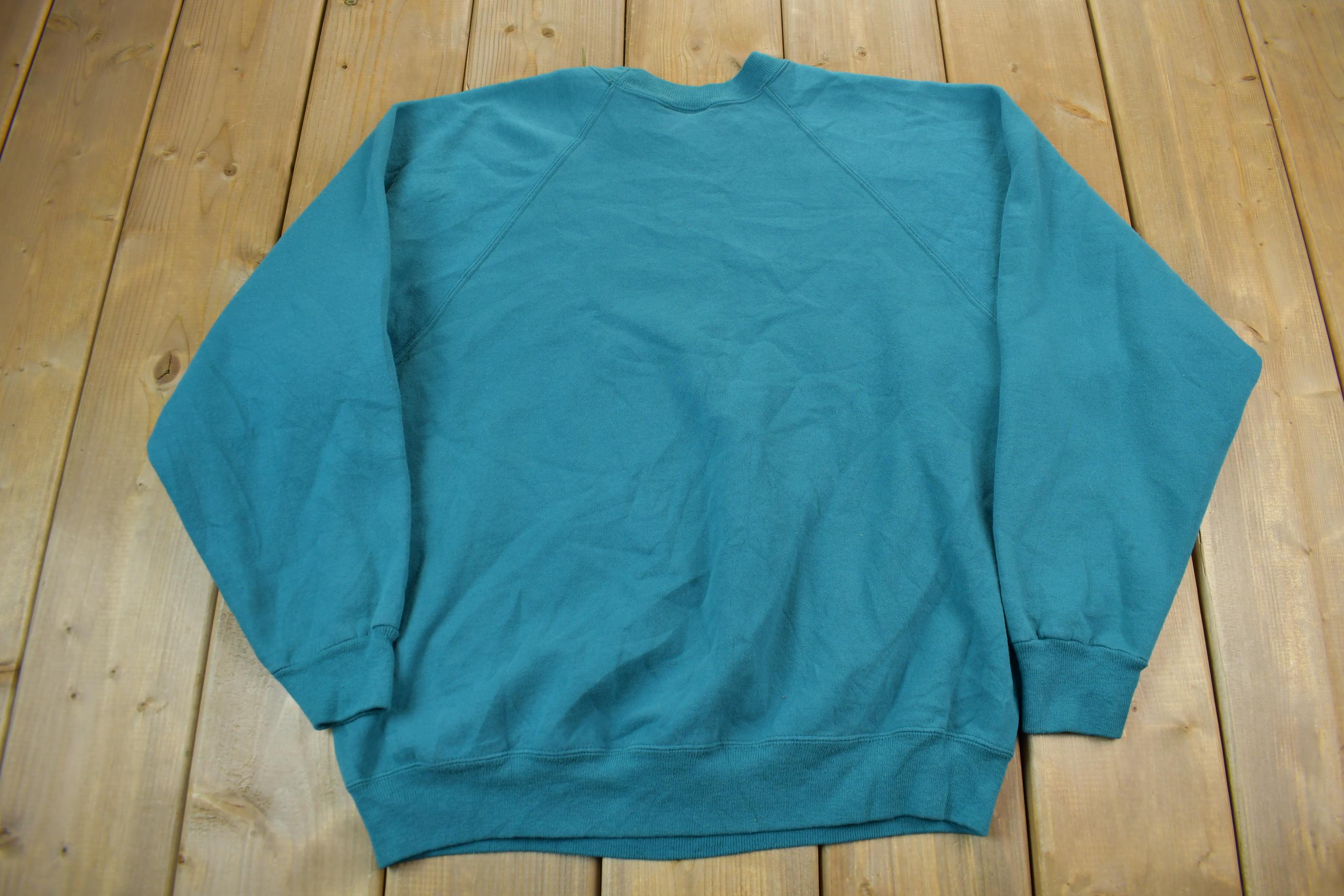 Vintage 1990s Teal Hanes Crewneck Sweatshirt