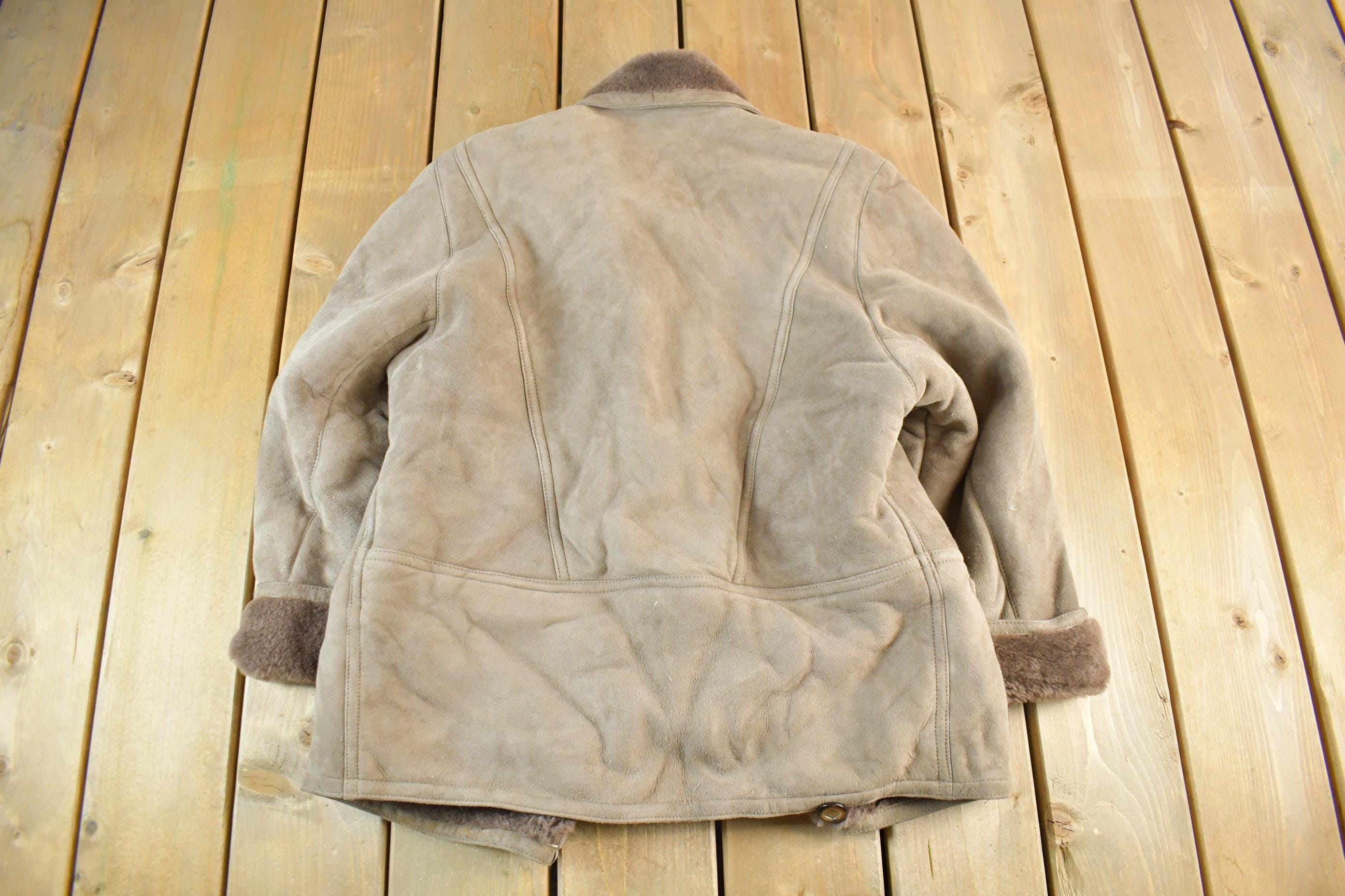 Vintage 1970s Fibok Shearling Fur Coat Men's L