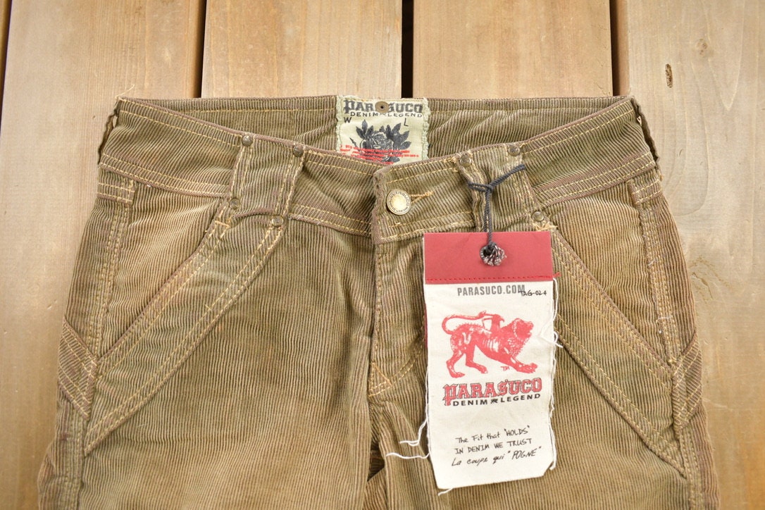 Vintage 1990s 'Parasuco' Corduroy Pants Size 28x33 / Made in Canada / Streetwear Fashion / Vintage Pants/ Y2K Fashion