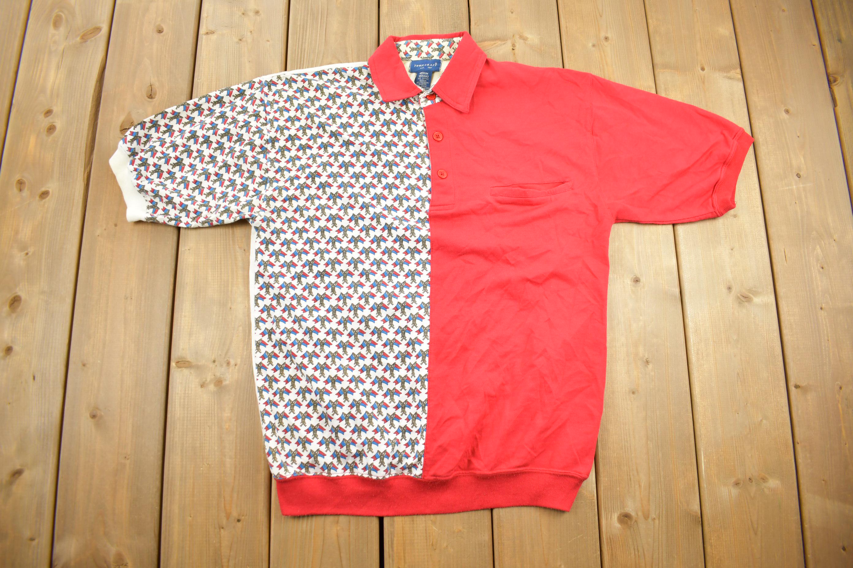 Vintage 1980s Town Craft Split Panel Quarter Button Sweater