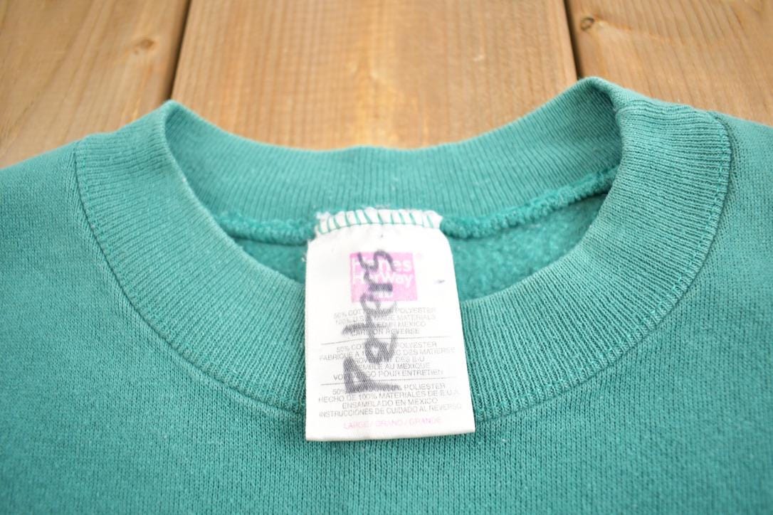 Vintage 1990s Hanes Her Way Blank Crewneck Sweatshirt Made In USA