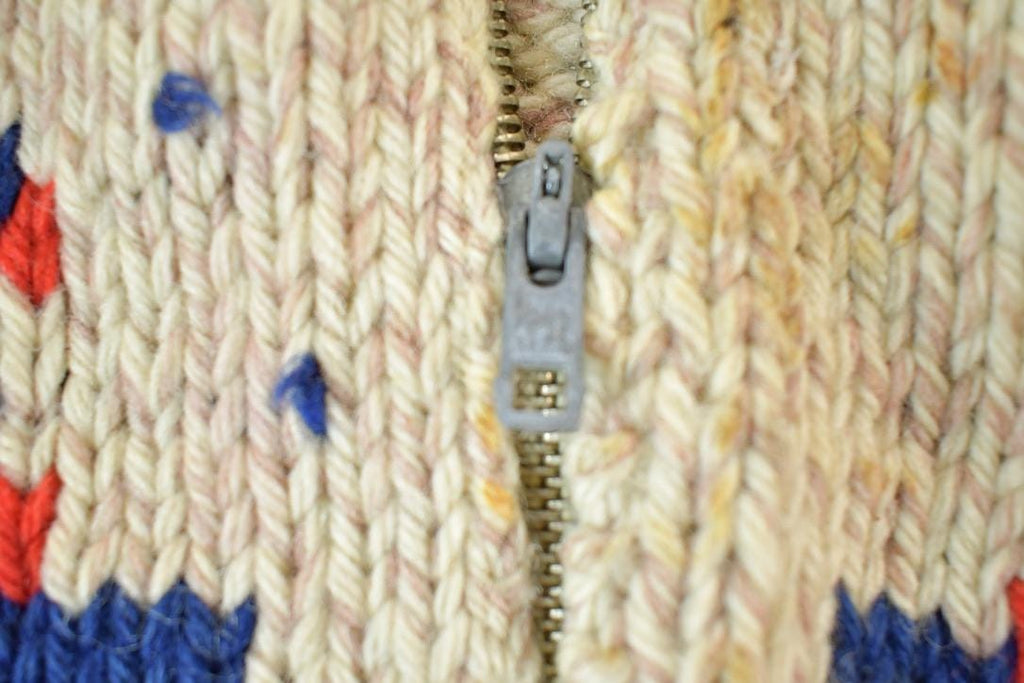 Vintage 1960s Marching Band Wool Knit Full Zip Sweater Youth S