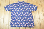 Vintage 1990s Croft And Barrow AMerican Flag AOP Button Up Shirt Men's XL