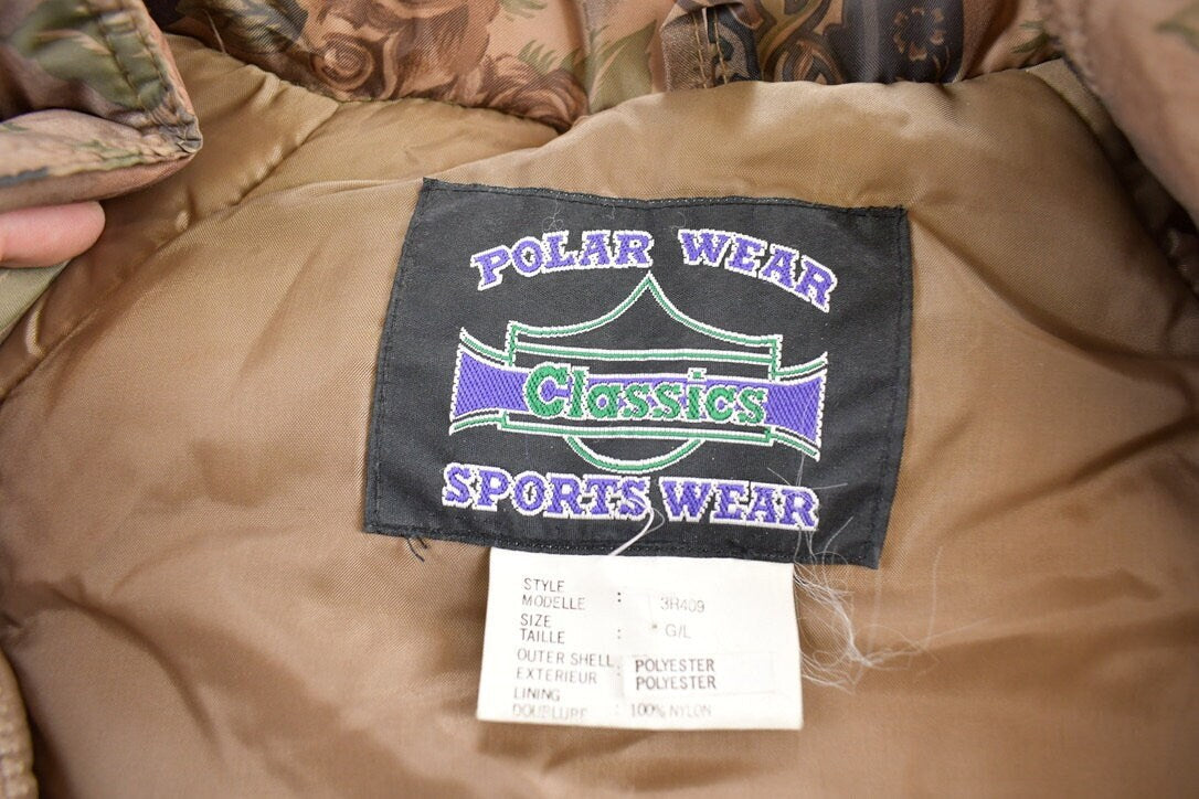 Vintage 1990s Camouflage Polar Wear Puffer Jacket