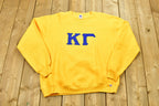 Vintage 1990's University Fraternal Style Collegiate Crewneck  Embroidered  Russell Athletics  Made In USA  Fraternity  Americana
