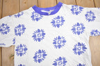 Vintage 1990s Floral Theme All Over Print Graphic T Shirt