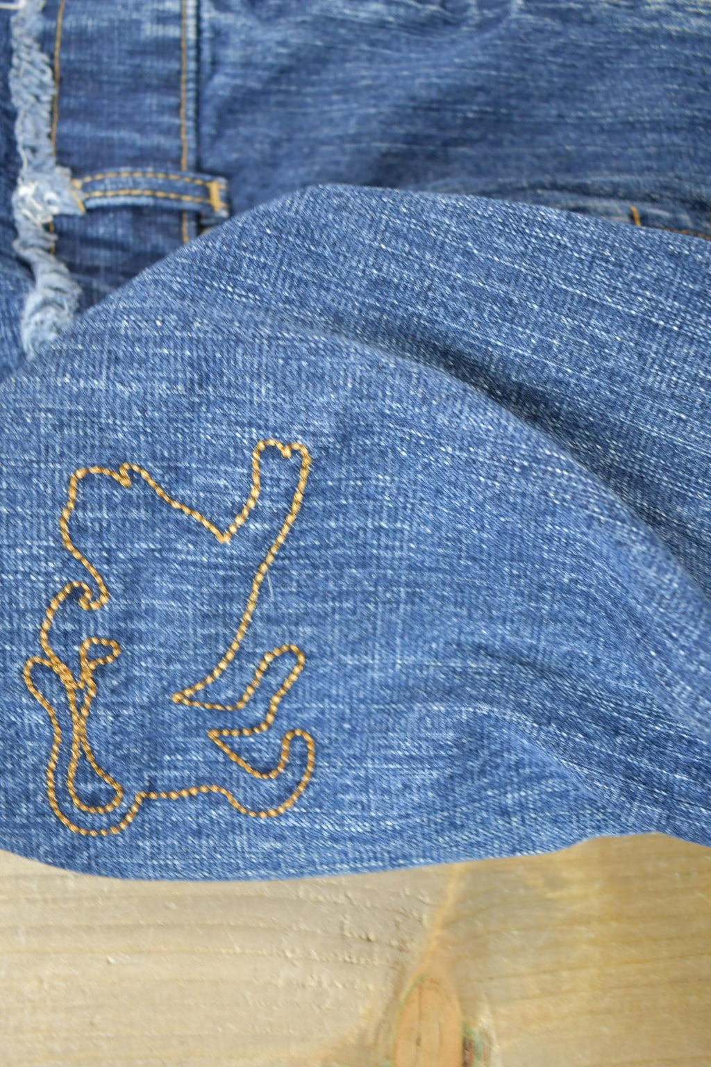 Vintage 1990s Ashley Stewart Leather Tie Sleeve Jean Jacket Made In USA