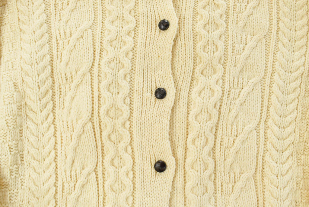 Vintage 1980s Kerry Traditions Cable Knit Wool Knit Cardigan Sweater Women's XL