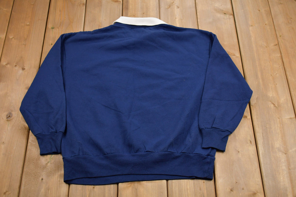 Vintage Sunny Meadow Farm Graphic Collared Sweatshirt