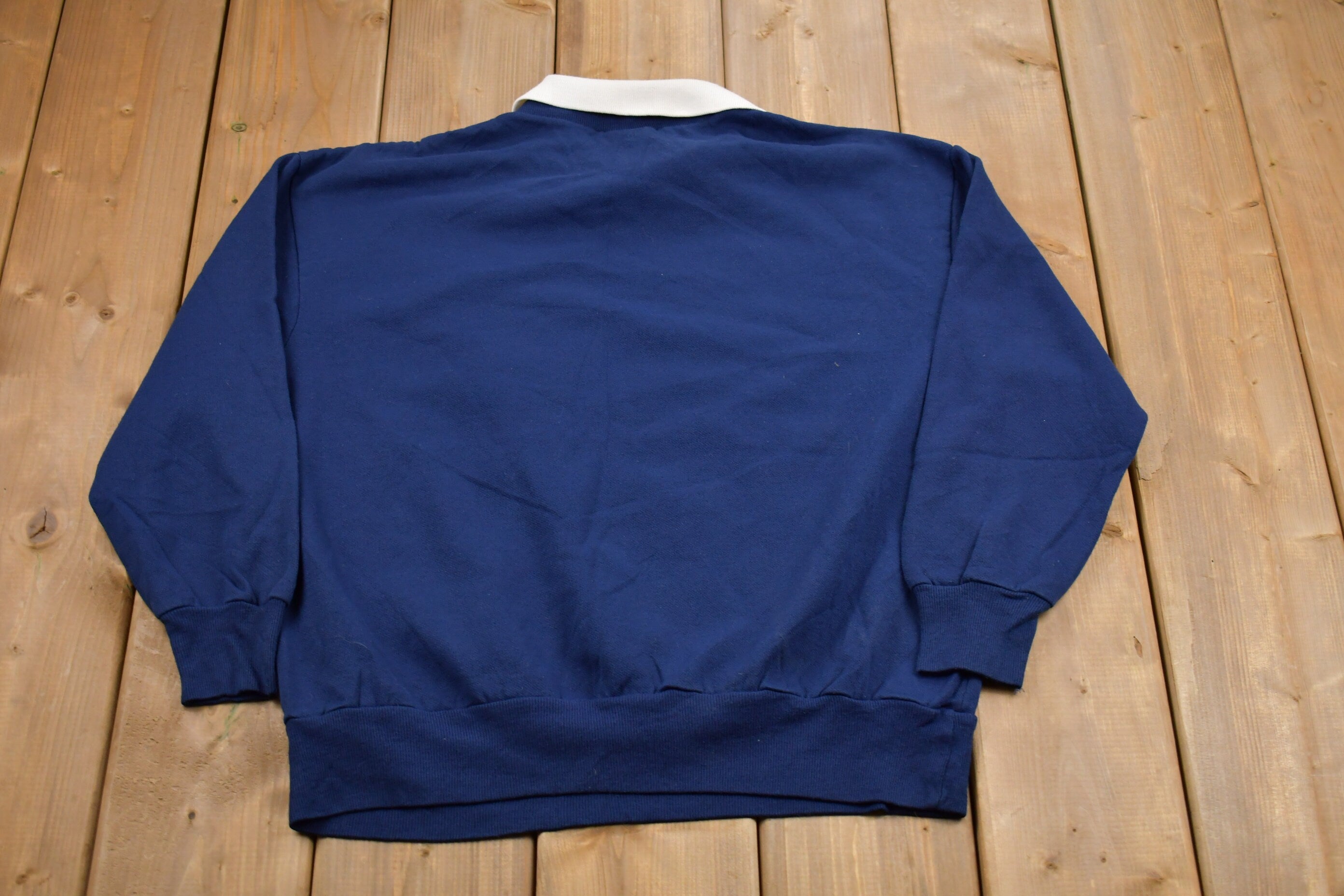 Vintage Sunny Meadow Farm Graphic Collared Sweatshirt