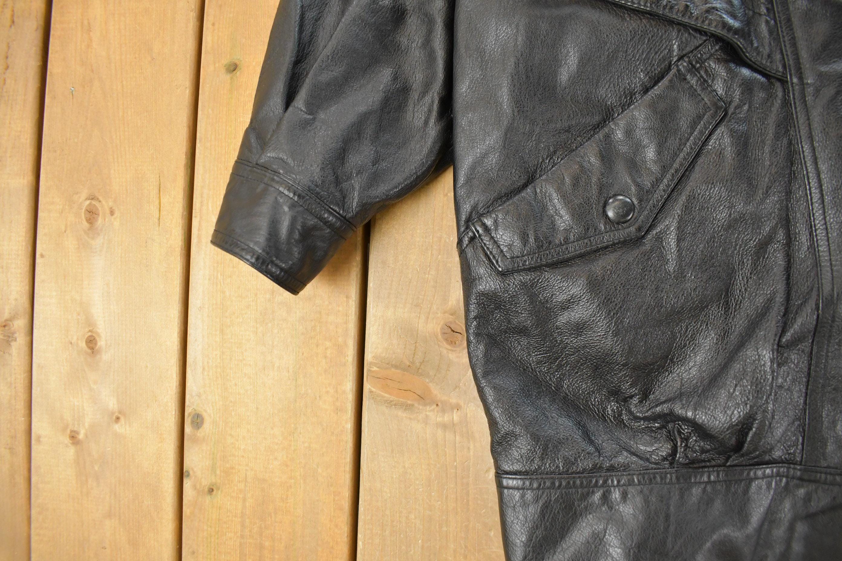 Vintage 1990s Wilson's Wool Lined Leather Jacket Women's XL