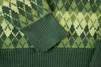 Vintage 1970s ST Leger Argyle Knit Abstract Pattern Crewneck Sweater