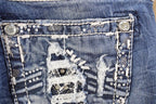 Vintage Deadstock Y2K Miss Me Bedazzled Low Rise Jeans Women's Size 26x31