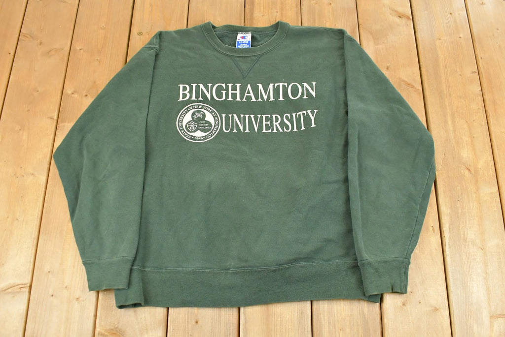 Vintage 1990s University of Binghamton Collegiate Crewneck Sweatshirt Men's Large