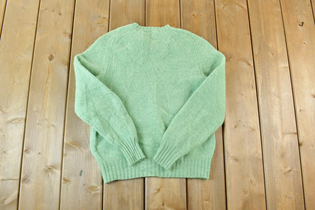 Vintage 1990s 100% Real Shetland Wool Knit Sweater / Vintage 90s Crewneck / Outdoorsman / Vintage Knit / Winter Sweatshirt Made In Scotland