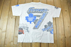 Vintage 1991 Toronto Maple Leafs NHL All Over Print Graphic T-Shirt