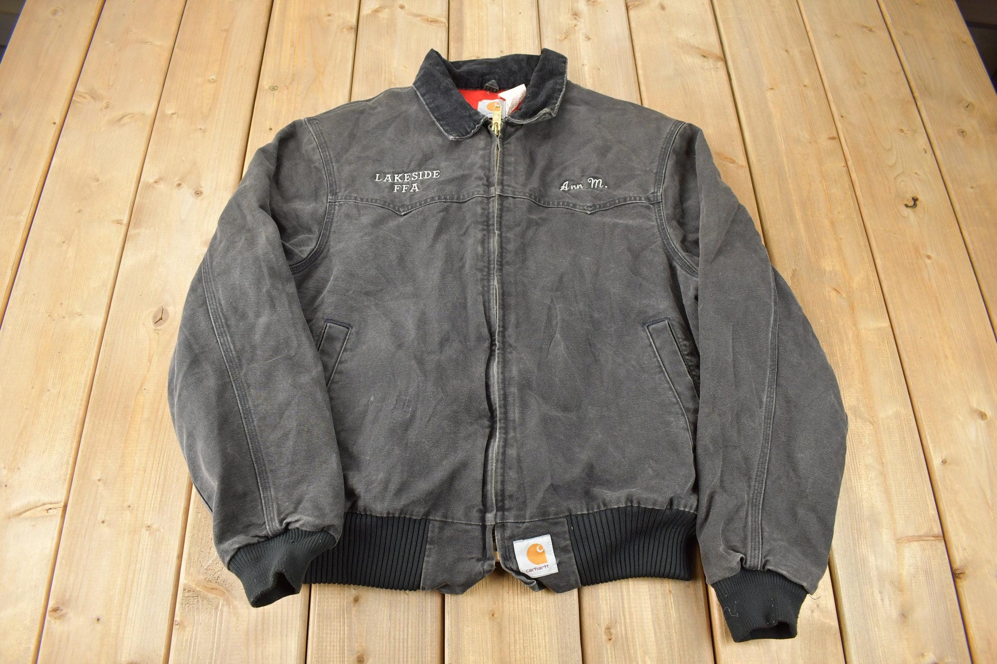 Vintage 1980s Carhartt Sun Faded Santa Fe Work Jacket