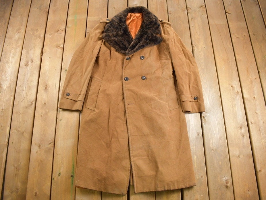 Vintage 1980s Mr Rich Fur Collar Long Coat / Winter Outerwear / Full Length / Made In Canada /