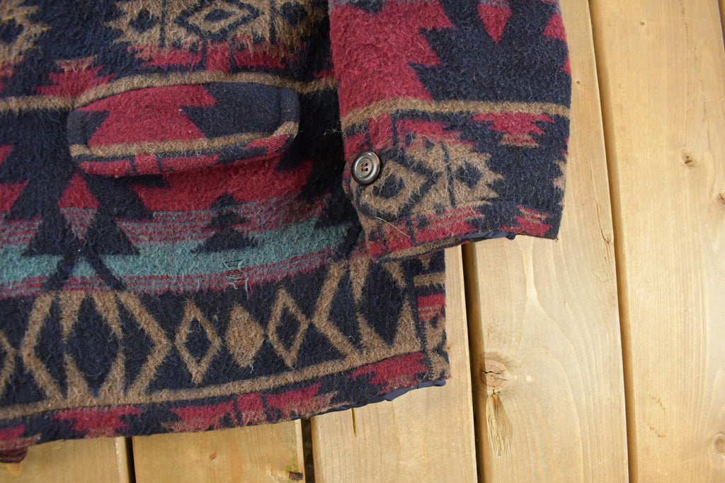 Vintage 1990s Aztec Navajo Western Wool Blend Jacket Men's L