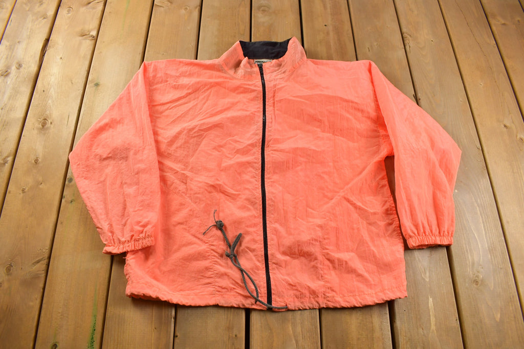 Vintage 1990s Neon Orange Windbreaker Jacket