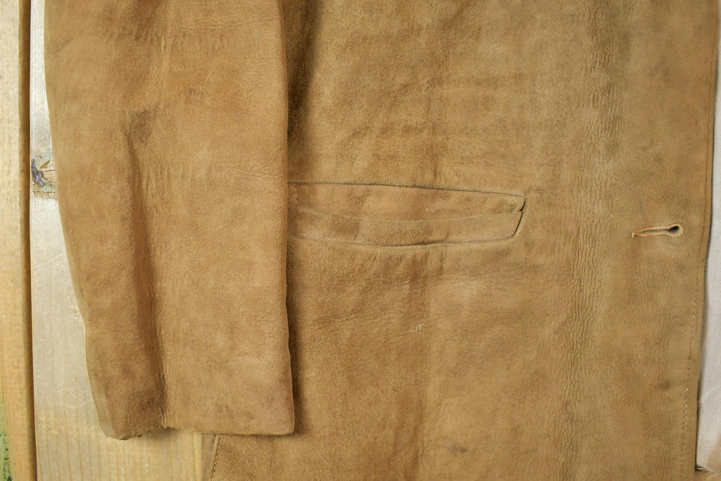 Vintage 1980s Trojan Sportswear Suede Leather Light Button Up jacket