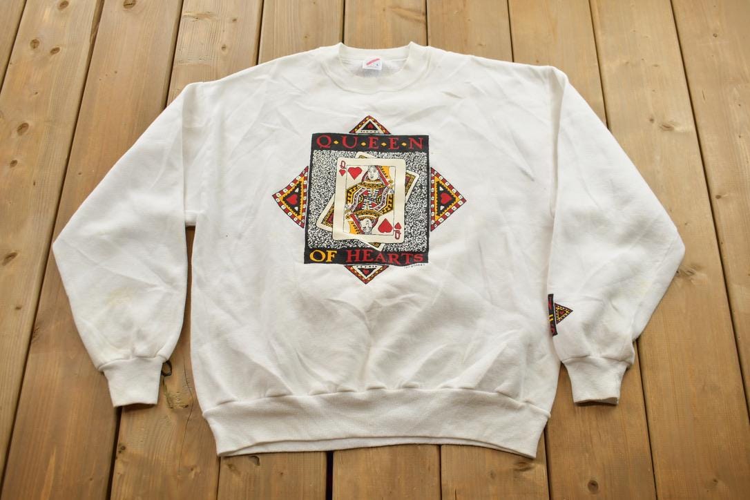 Vintage 1990s Queen of Hearts Crewneck Sweatshirt
