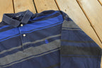 Vintage Y2K Nautica Striped Rugby Long Sleeve Polo Shirt Men's M / Y2K Polo / Souvenir / Athleisure / Streetwear / Preppy / Streetstyle